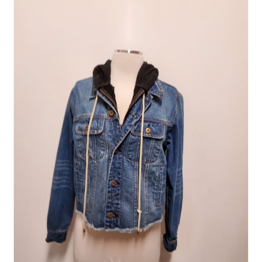 Alcee Denim Jacket Small Color: Blue/Black